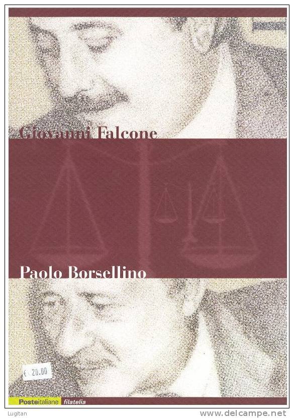 Filatelia - GIOVANNI FALCONE E PAOLO BORSELLINO ANNO 2002  SPECIALE OFFERTA DI FOLDERS EMESSI DALLE POSTE ITALIANE - Folder