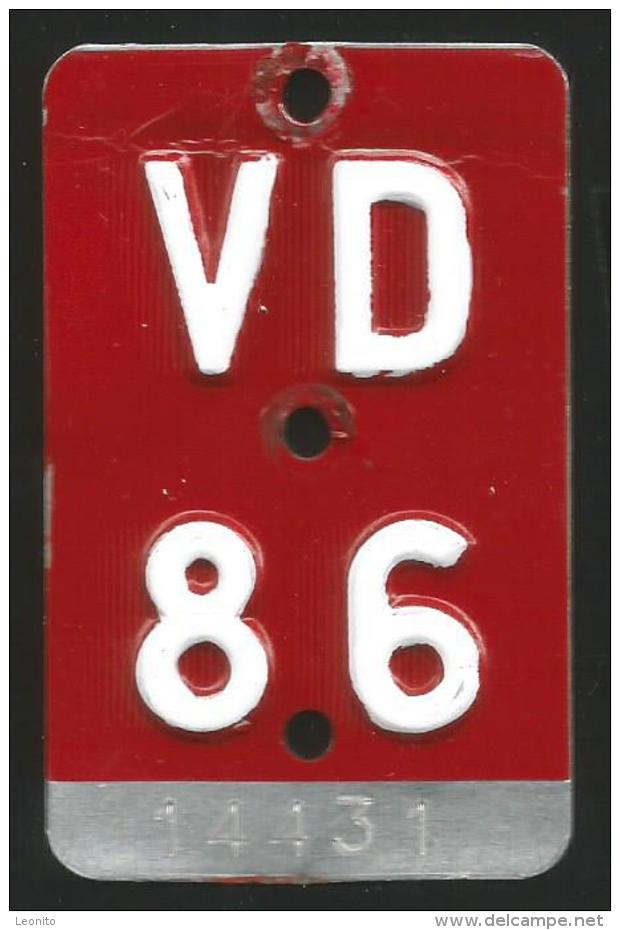 Velonummer Waadt VD 86 - Kennzeichen & Nummernschilder