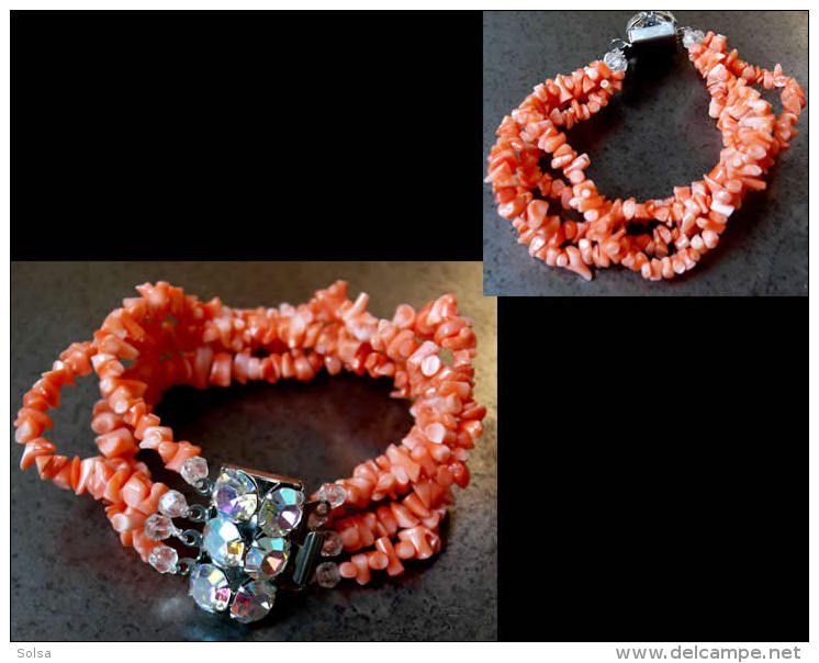 Ancien Bracelet : 4 Rangs De CORAIL / Vintage Bracelet 4 Rows Of CORAL - Bracelets