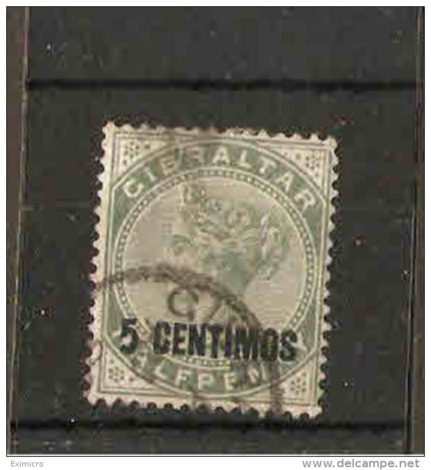 GIBRALTAR 1889 5c On ½d SG 15a "5" WITH SHORT FOOT FINE USED Cat £32 - Gibraltar