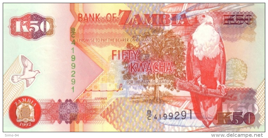 Zambia P.37a  50 Kwacha 1992  Unc - Zambia