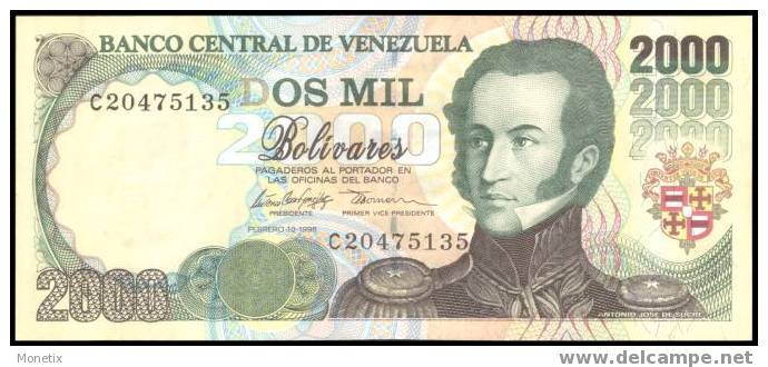 Venezuela #77b, 2.000 Bolívares, 10.02.1998, UNC - Venezuela