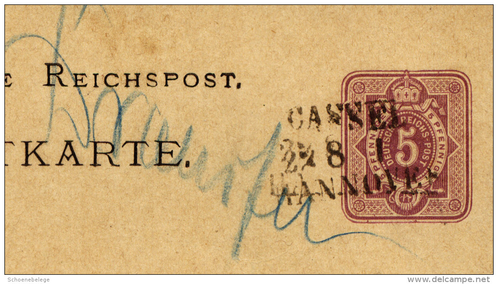 A4123) DR Karte Mit Bahnpost-Stempel CASSEL-HANNOVER Nach Aachen - Briefe U. Dokumente