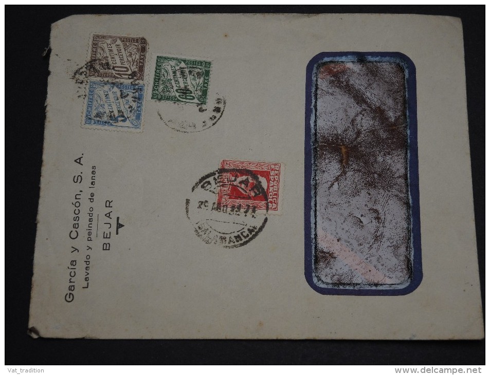 FRANCE - Enveloppe De Bejar ( Espagne ) Pour La France Et Taxée En 1932 - A Voir - L 1251 - 1859-1959 Cartas & Documentos