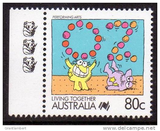 Australia 1988 Living Together 80c Performing Arts MNH SG 1133  - 3 Koala Reprint Left - Mint Stamps