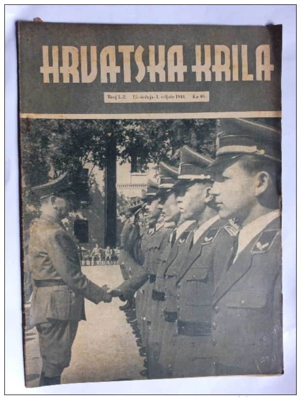 CROATIA  HRVATSKA  NDH MILITARY MAGAZINE NOVINE "  HRVATSKA KRILA  " PROPAGANDA USTAŠE USTASE 1944. NR. 1-2 - Slav Languages