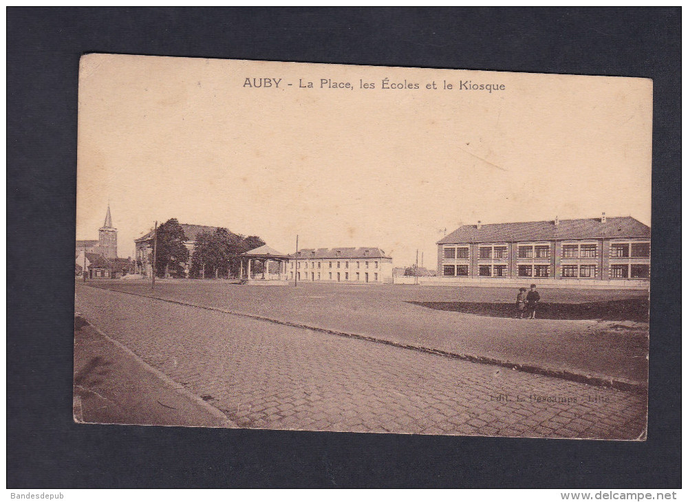 Auby (59) - Place Ecoles Et Kiosque ( Ecole Ed. Descamps ) - Auby