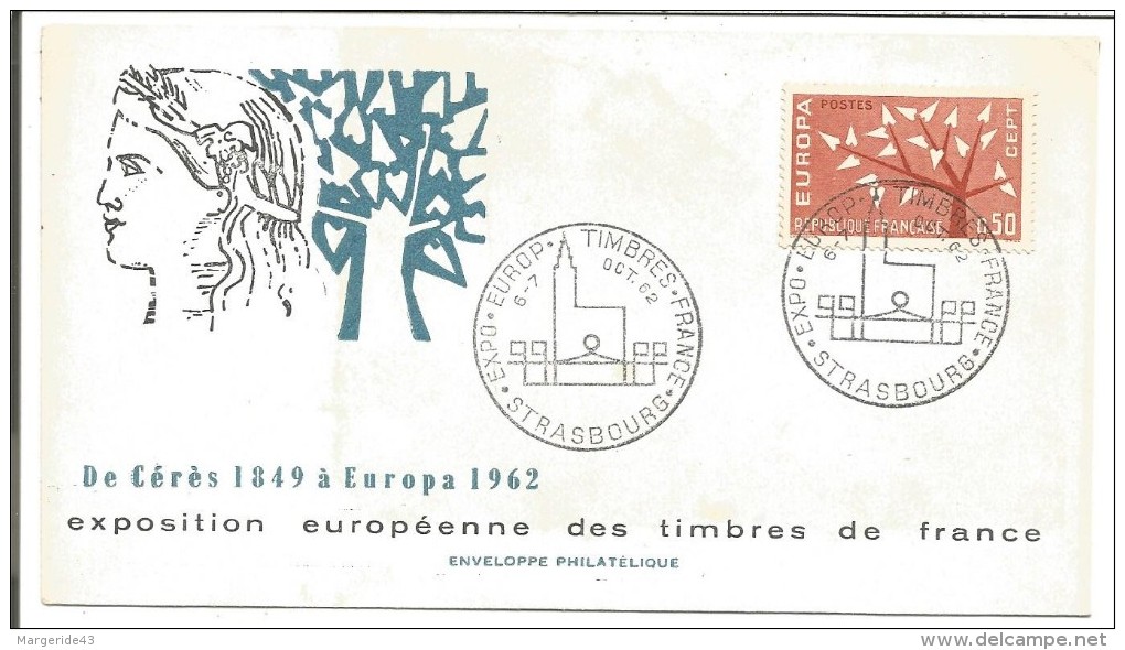 OBLITERATION COMMEMORATIVE EXPO EUROPA TIMBRES DE FRANCE 1962 - Cachets Commémoratifs