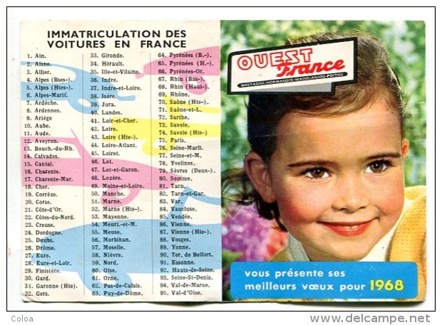 Calendrier Ouest-France 1968 - Petit Format : 1961-70