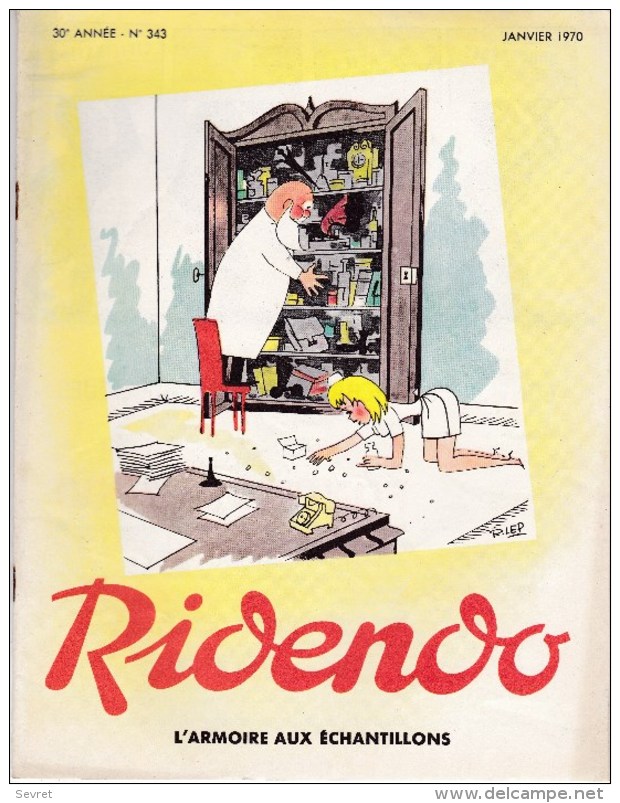 RIDENDO  N° 343 . Revue Humoristique Médicale Illustrée.- L'ARMOIRE AUX ECHANTILLONS - Humor