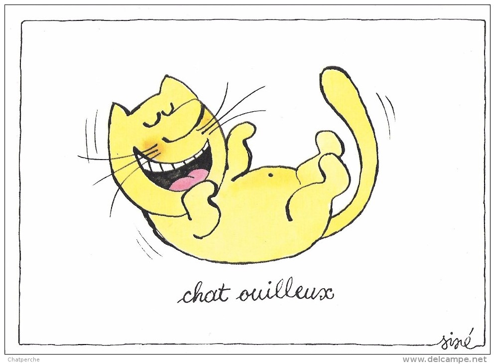 SINE ILLUSTRATEUR CHAT HUMOUR JEU DE MOT "CHAT OUILLEUX" RIRE CP 415 - Sine