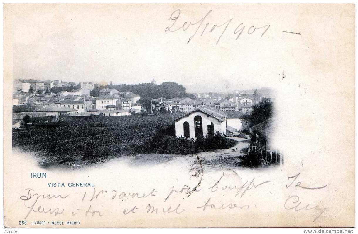 IRUN (Spanien) - Vista General, Karte Gel.1901, Abgelöste Marke - Sonstige & Ohne Zuordnung