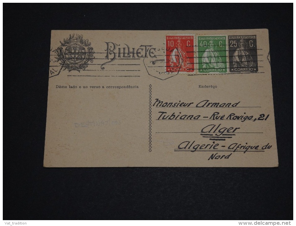 PORTUGAL - Entier Postal De Lisbonne Pour L ' Algérie En 1931  - A Voir - L 1292 - Entiers Postaux