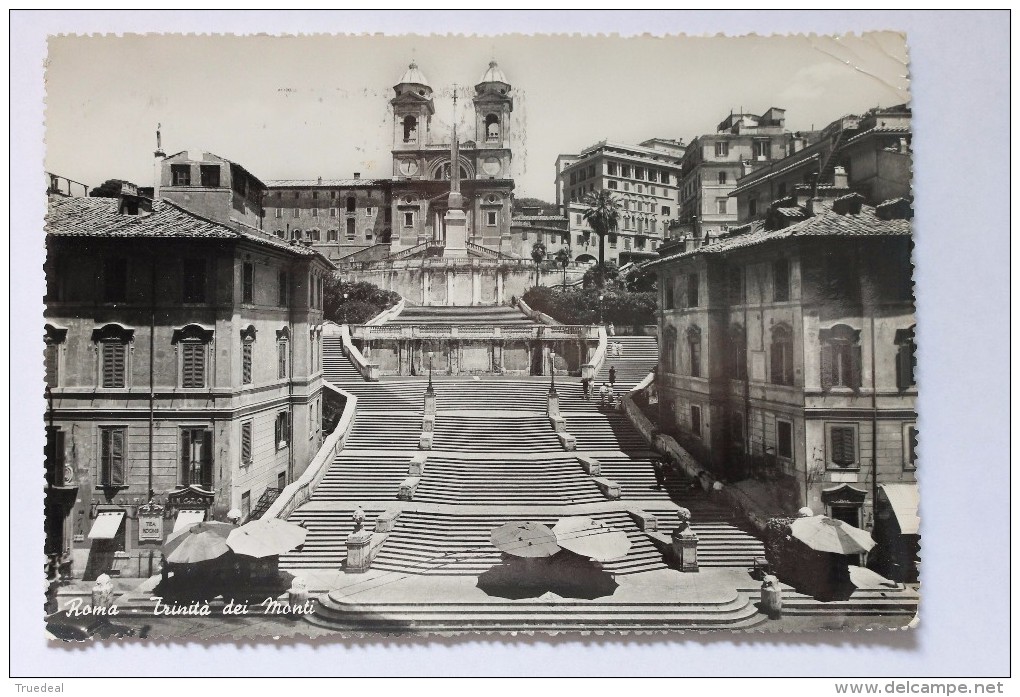 Trinita Dei Monti, Roma, Rome, Italy, 1954, Real Photo Postcard RPPC - Other & Unclassified