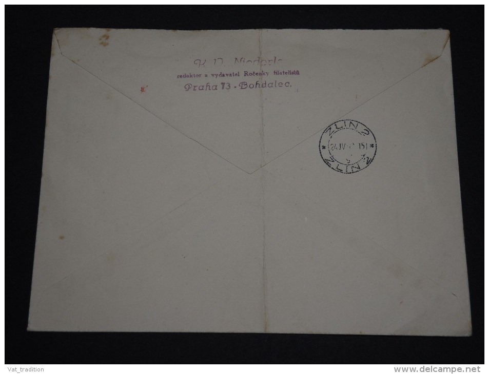 BOHÊME ET MORAVIE  - Enveloppe En Recommandée De Praha Pour Zlin En 1942 - A Voir - L 1330 - Lettres & Documents