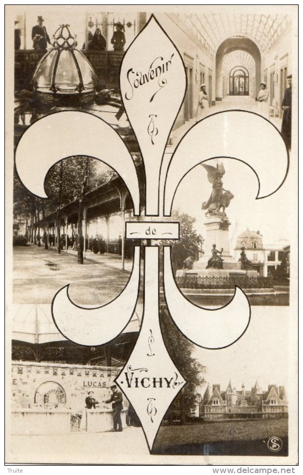 SOUVENIR DE VICHY CARTE PHOTO AVEC UN LYS ( 2 EME CARTES) - Vichy