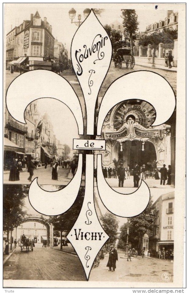 SOUVENIR DE VICHY CARTE PHOTO AVEC UN LYS ( 1 RE  CARTES) - Vichy