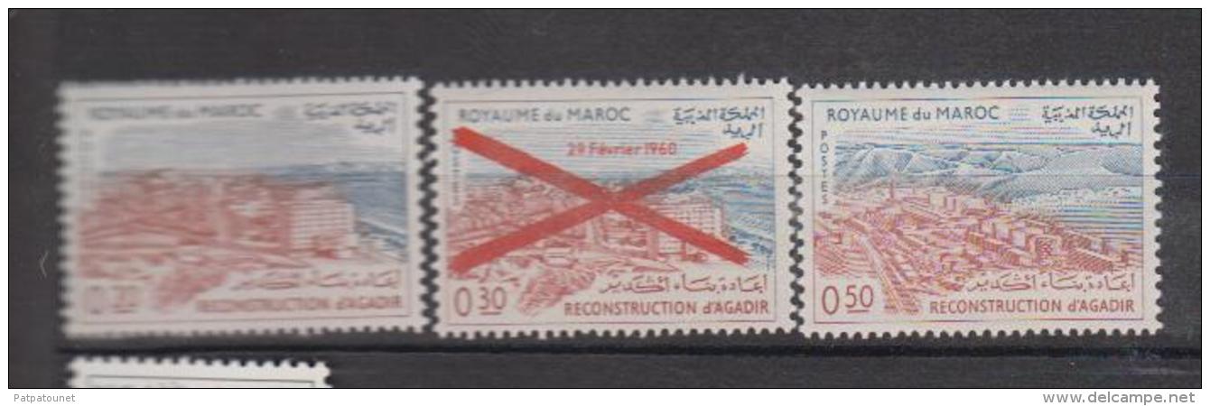 Maroc YV 464/6 N MNH 1963 Agadir - Marruecos (1956-...)