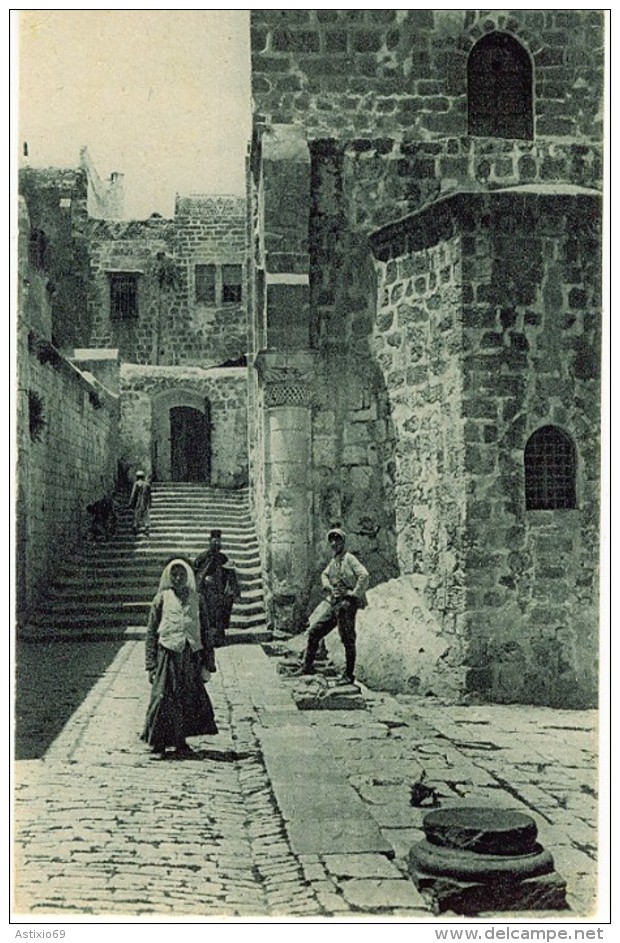 JERUSALEM PALESTINE STEPS LEADING TO THE CHURCH OF THE HOLY SEPULCHRE ED. JAMAL    LI49 - Palestine