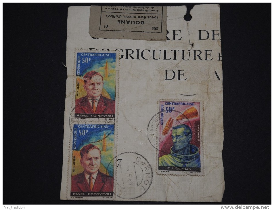 CENTRAFRIQUE - Étiquette De Colis De Carnot En 1968 Pour La France + étiquette De Douane- A Voir - L 1361 - Centrafricaine (République)