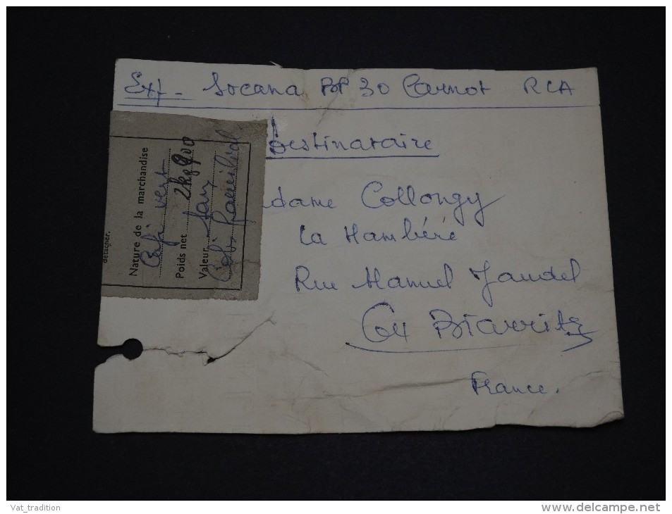 CENTRAFRIQUE - Étiquette De Colis De Carnot En 1968 Pour La France + étiquette De Douane- A Voir - L 1361 - Centrafricaine (République)