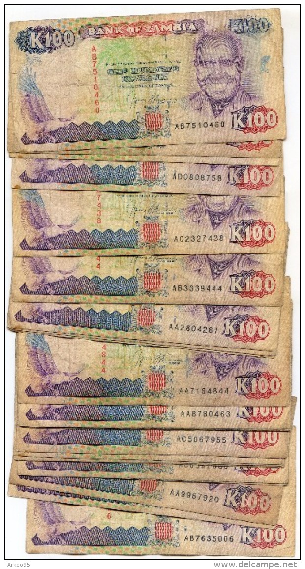 Lot De 24 Billets De 100 Kwacha De Zambie - Zambia