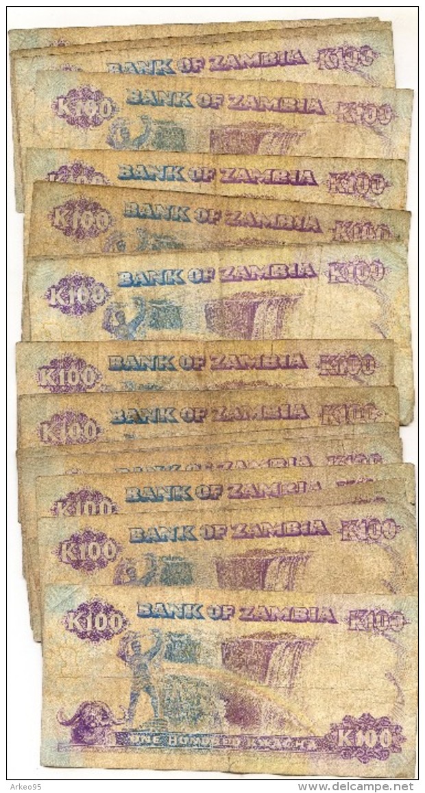 Lot De 24 Billets De 100 Kwacha De Zambie - Zambia