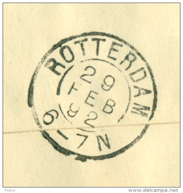 Nederland - 1892 - 5 Cent Hangend Haar Op Vouwbrief Met Kleinrond En Puntstempel Brielle Naar Rotterdam - Cartas & Documentos