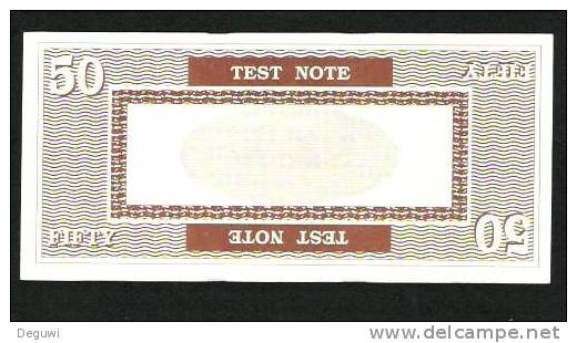 Test Note "PERTO A" Testnote, 50 UNITS, Beids. Druck, RRR, Used, 140 X 66 Mm - A Identifier