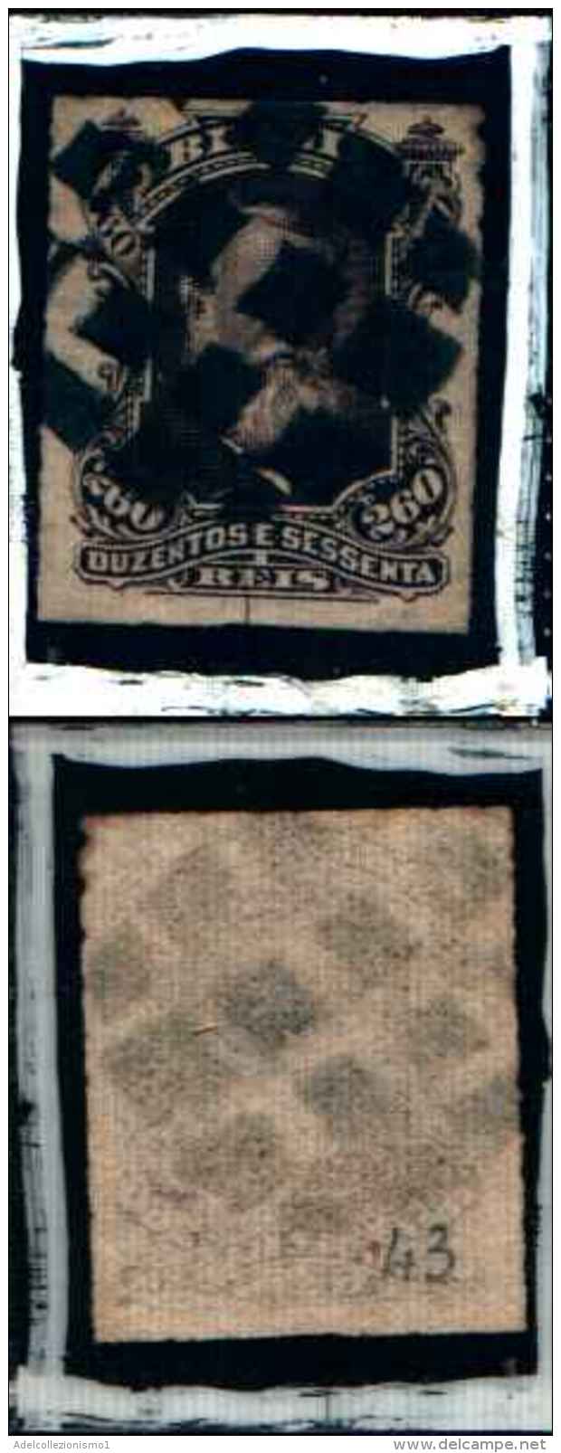 83278) Brasile-1866-imperatore Pedro II°-n.43- 260r-usato- Cat 30 Euro - Belize (1973-...)