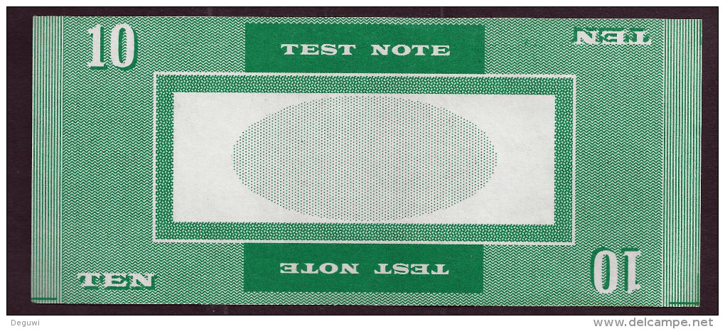 Test Note "PERTO" Testnote, 10 Units,, Beids. Druck, Sample, RRR, UNC, 156 X 66 Mm - Sonstige & Ohne Zuordnung