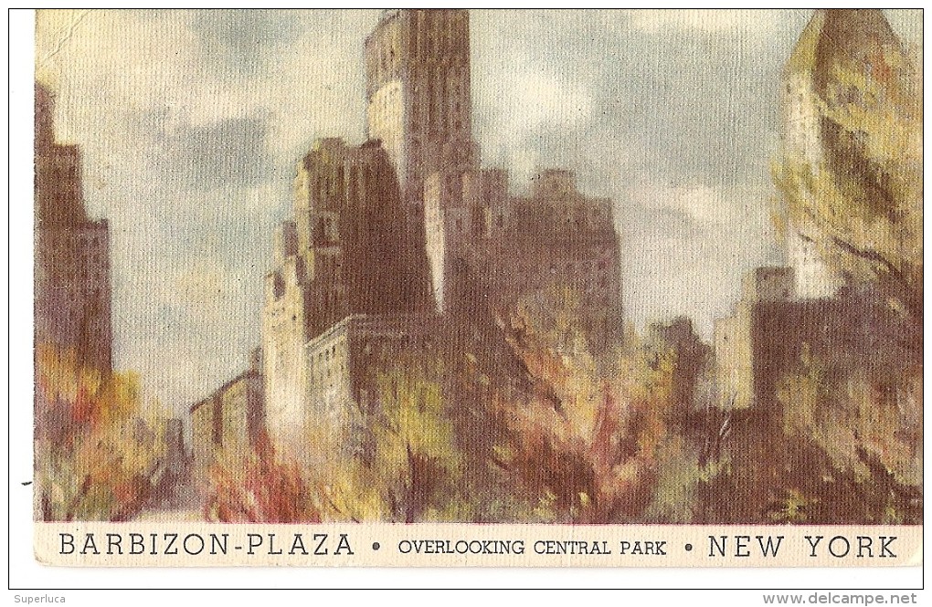 S-CARD BARBIZON -PLAZA-NEW YORK-AL RETRO ANNULLI CONGRES DU PARLAMENT VERSAILLES 1953 - Briefe U. Dokumente