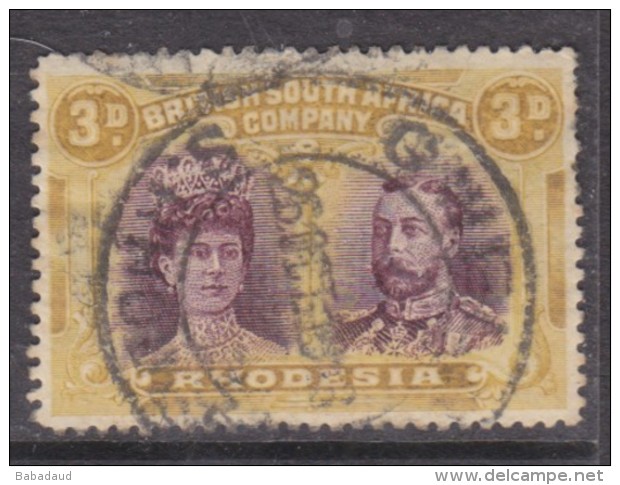 Southern Rhodesia: B.S.A.Co. 1910 George V Double Head, 3d, Purple & Ochre Perf 14.used - Southern Rhodesia (...-1964)