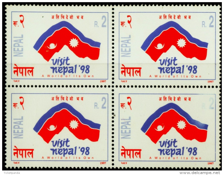 TOURISM-VISIT NEPAL-A WORLD OF ITS OWN-BLOCK OF 4-NEPAL-1998-MNH-A1-519 - Sonstige & Ohne Zuordnung