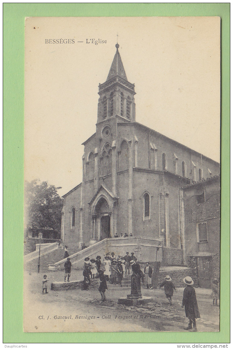 BESSEGES : L'Eglise ( Groupe D'Enfants ). 2 Scans. Edition Gascuel - Bessèges