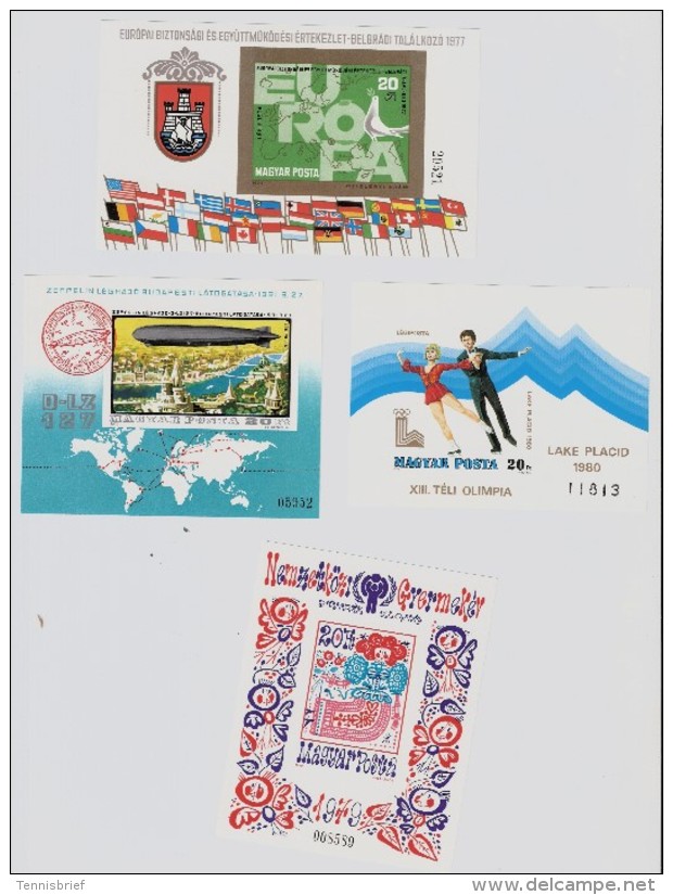 Ungarn 1977-79, 7 Blocks,ungezähnt, Postfrisch **, MNH, Ca. 280,- €  Nur 8 %Michel !   #222 - Blocks & Kleinbögen