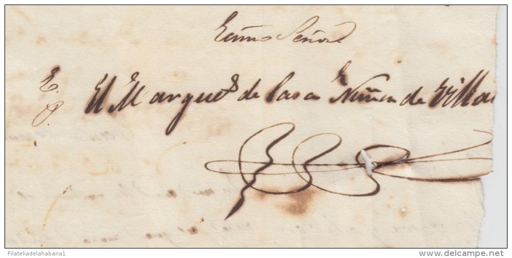 E128 ESPAÑA SPAIN CUBA 1837 SIGNED DOC MARQUEZ DE CASA NUÑEZ DEL VILLAR - Other & Unclassified