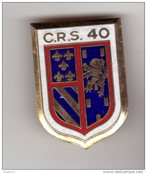 Insigne CRS 40 - Police - Fabricant Destrée 1996 - Policia
