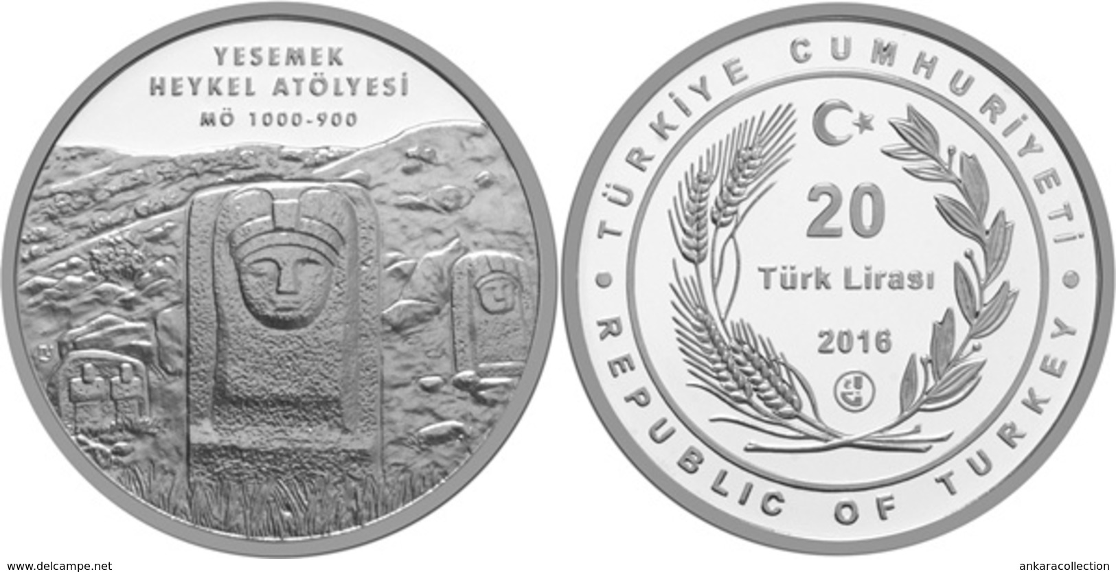 AC - YESEMEK SCULPTURE WORKSHOP COMMEMORATIVE SILVER COIN TURKEY 2016 PROOF UNCIRCULATED - Zonder Classificatie