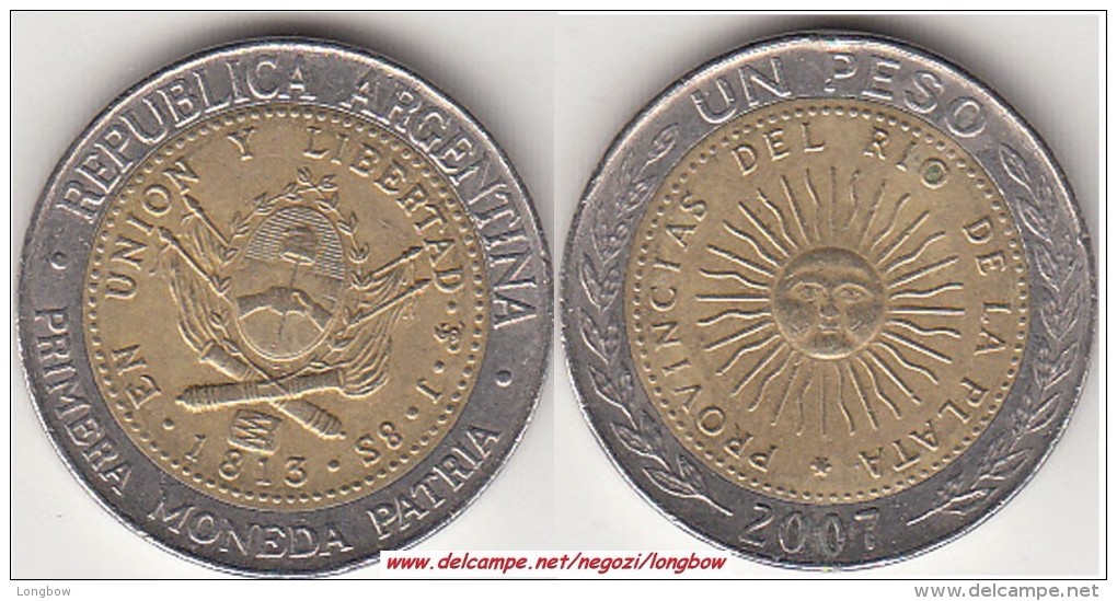 Argentina 1 Peso 2007 KM#112.1 - Used - Argentine