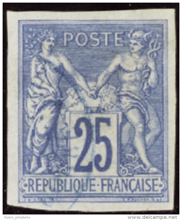 N°35 25c Bleu TB   Qualité:OBL Cote:200&euro; - Other & Unclassified