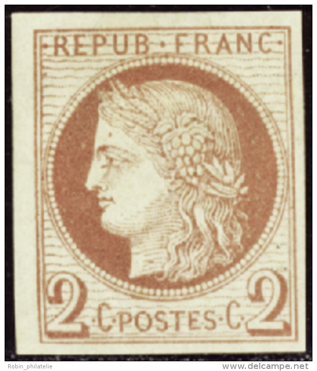 N°15 2c Brun-rouge   Qualité:* Cote:550&euro; - Autres & Non Classés