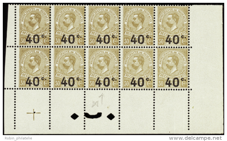 N°12 B Bloc De 10 Timbres 1ex Chiffres Espacés   Qualité:** Cote:619&euro; - Altri & Non Classificati