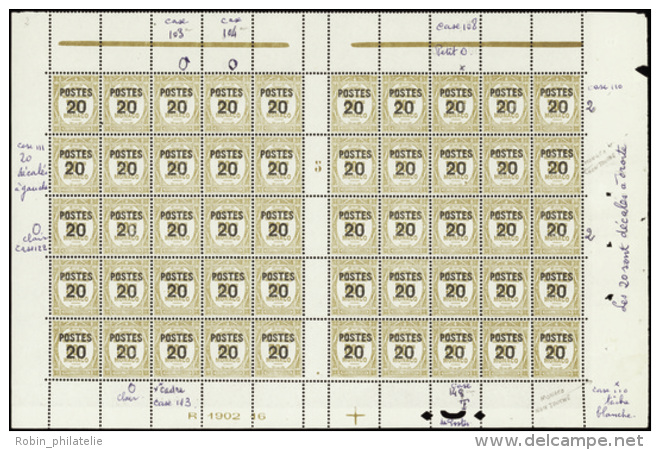 N°143 A Feuille De 50 Timbres  1ex Petit 0"  " Qualité:** Cote:437&euro; - Altri & Non Classificati