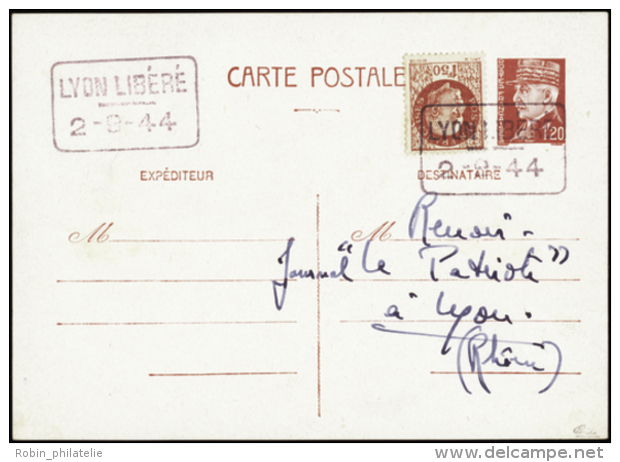 N°0 Lyon Entier Postal 1f20 Pétain   Qualité:OBL Cote:250&euro; - Altri & Non Classificati