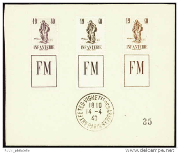 N°10 A Vignette Infanterie Sur Carton Violet+brun-noir+brun   Qualité: Cote:.....&euro; - Altri & Non Classificati