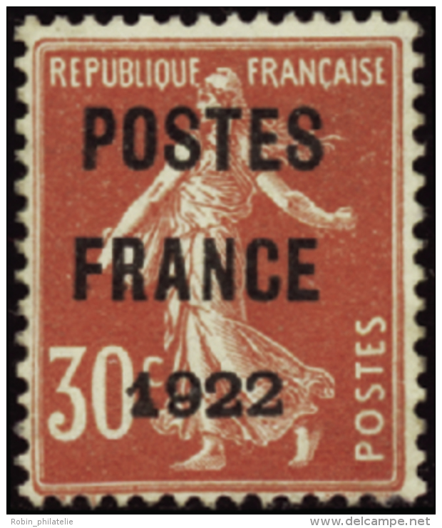 N°38 30c Semeuse Rouge Postes France 1922"  " Qualité:(*) Cote:875&euro; - Altri & Non Classificati