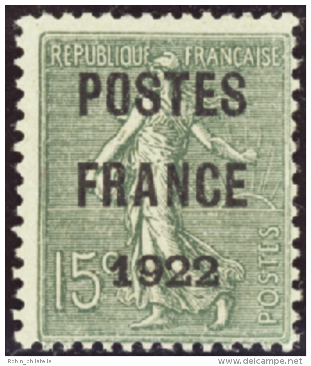 N°37 15c Semeuse Lignée Postes France 1922"  " Qualité:(*) Cote:650&euro; - Autres & Non Classés