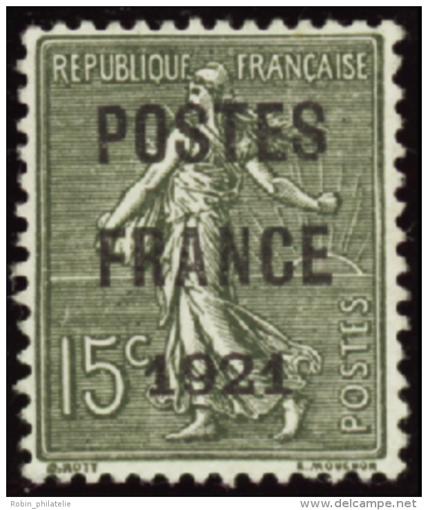 N°34 15c Semeuse Lignée Postes France 1921" TB Centré  " Qualité:(*) Cote:1625&euro; - Autres & Non Classés
