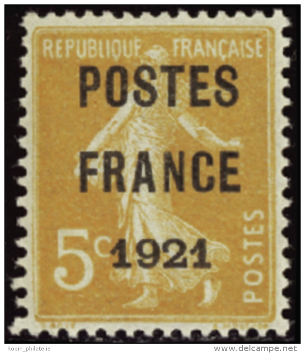 N°33 5c Semeuse Orange Postes France 1921"  " Qualité:* Cote:250&euro; - Other & Unclassified